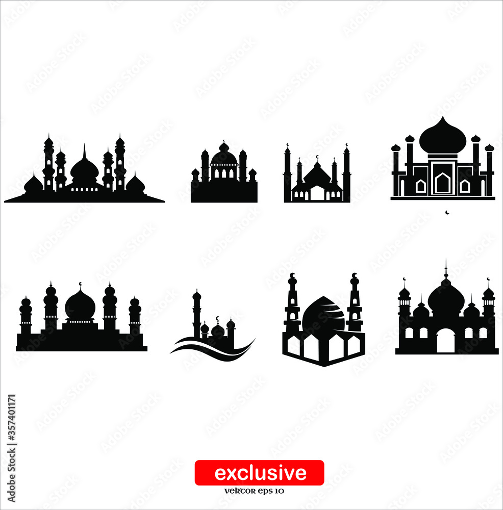 mosque icon.Flat design style vector illustration for graphic and web design.