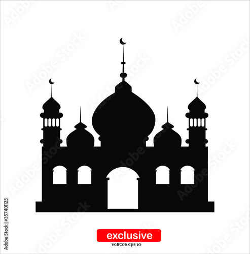 mosque icon.Flat design style vector illustration for graphic and web design.