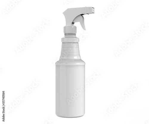 3d Illustration, sprayer white bottle mock-up