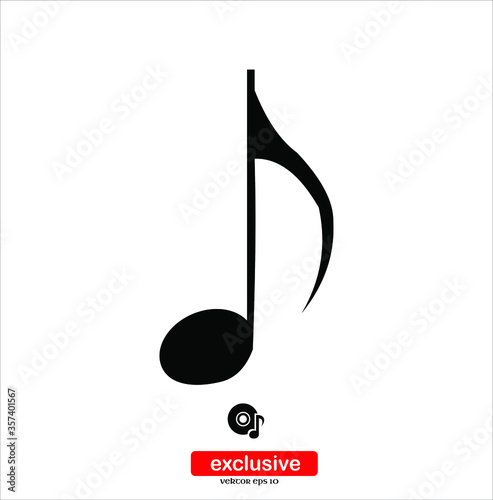 Music icon.Flat design style vector illustration for graphic and web design.