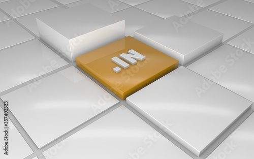 in domain name symbol on the grid, 3d Illustration