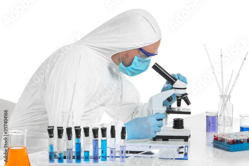 Scientist working with micr...