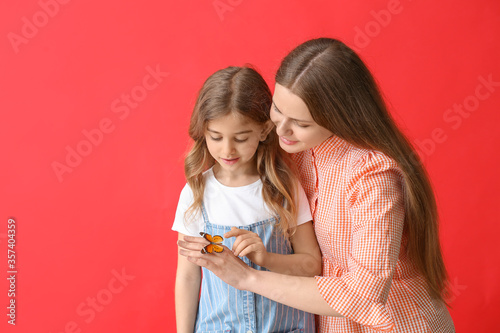Beautiful young woman and h...