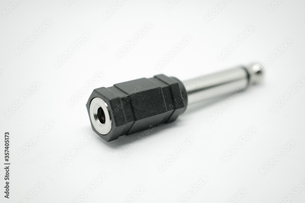The audio plug on white background The audio plug on white background