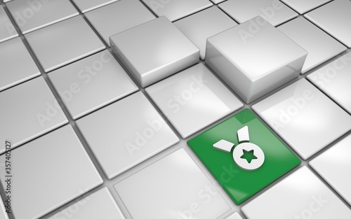 Insignia symbol on the grid, 3d Illustration