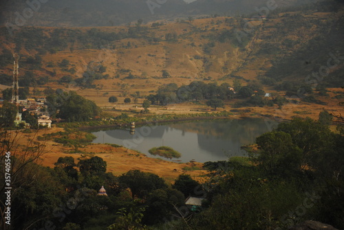 autumn landscape with lake