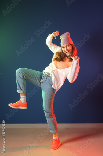 Beautiful female hip-hop da...