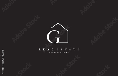 Letter G Line House Real Estate Logo