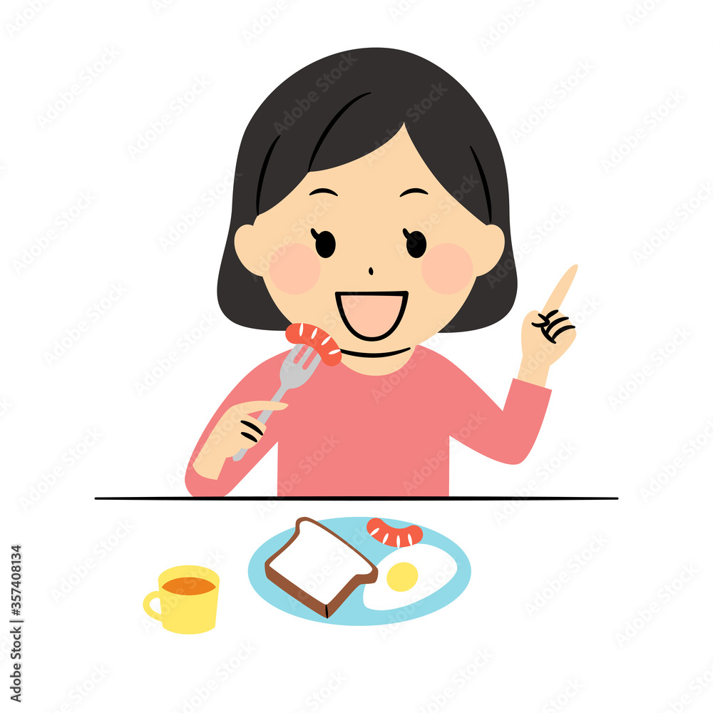 illustration of people having a breakfast illustration of people having a breakfast