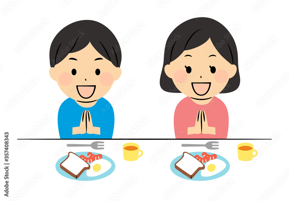illustration of people having a breakfast illustration of people having a breakfast