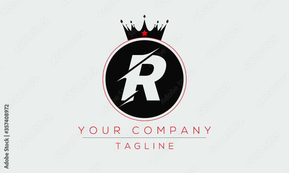 Letter R Logo Design, Creative Modern Icon R With Crown Head Letter R Logo Design, Creative Modern Icon R With Crown Head