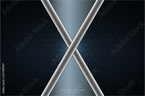 Abstract background metallic of blue with polygon  technology concept vector illustration