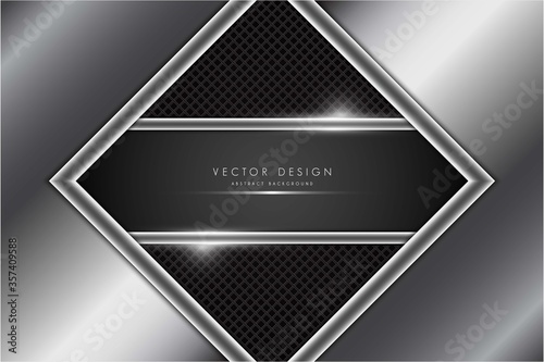  Metal technology background gray and silver dark space vector illustration