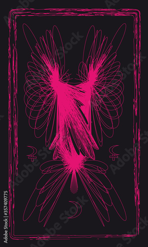 Tarot cards - back design.  Lilith, Selena, Moon