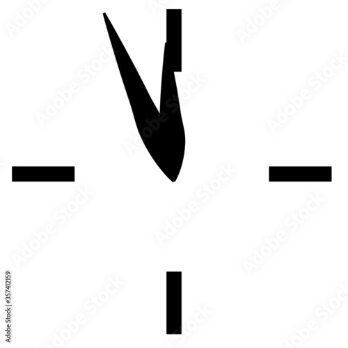 The clock shows five to twelve