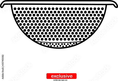 colander icon.Flat design style vector illustration for graphic and web design.