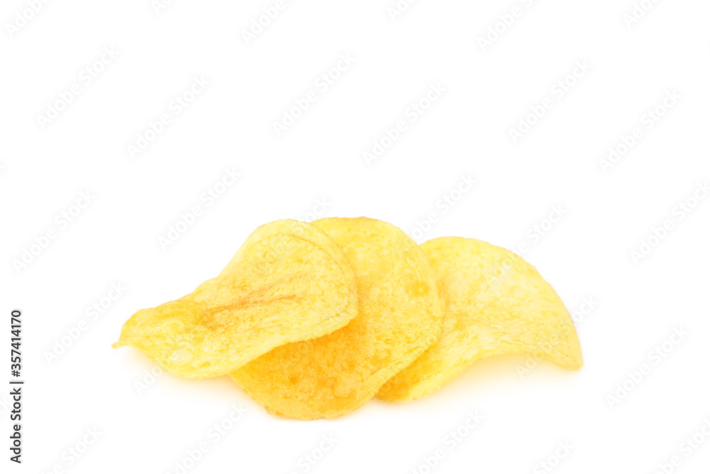 Potato chips isolated on white background, cut out Potato chips isolated on white background, cut out