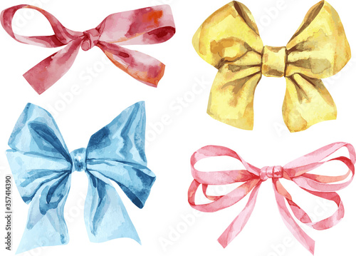 Set of vector bows of different colors