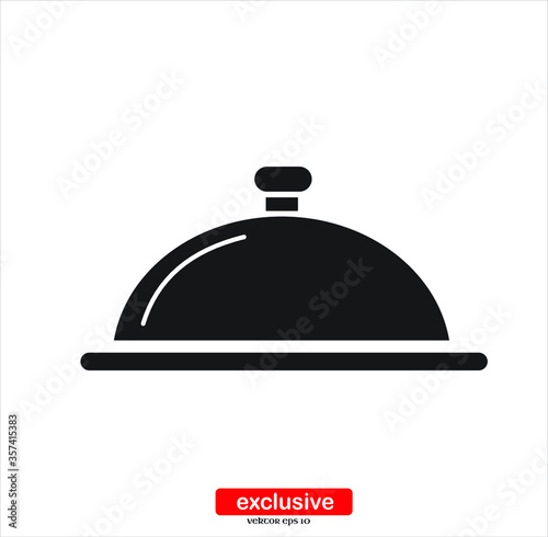 Restaurant cloche icon.Flat design style vector illustration for graphic and web design.