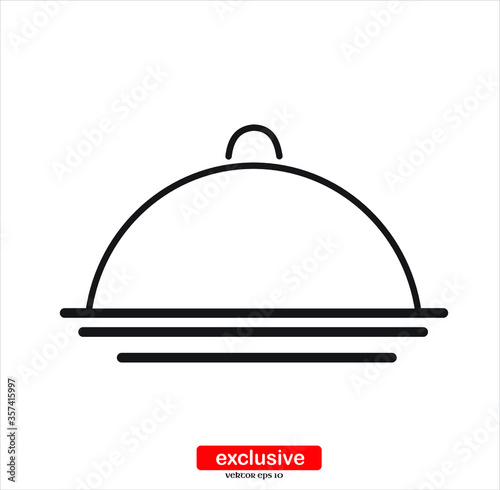 Restaurant cloche icon.Flat design style vector illustration for graphic and web design.