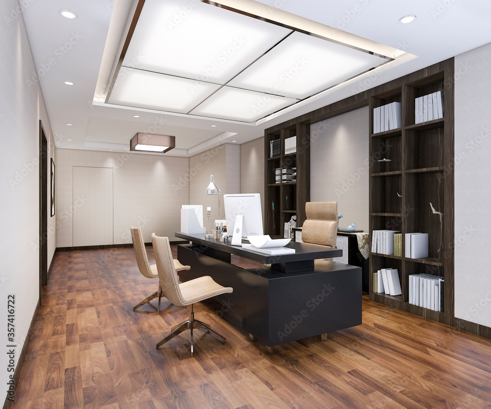 3d rendering luxury business meeting and working room in executive office 3d rendering luxury business meeting and working room in executive office