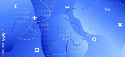 Blue Fluid Shapes. Modern W...