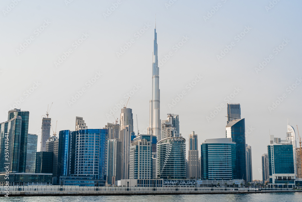 Panoramic view of Burj Khalifa - the tallest skyscraper in the world.