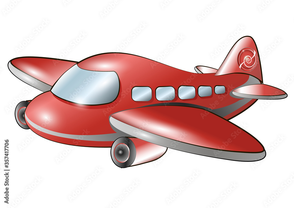 Naklejka premium Vector illustration of cartoon airplane object. Flat style. Vector illustration.