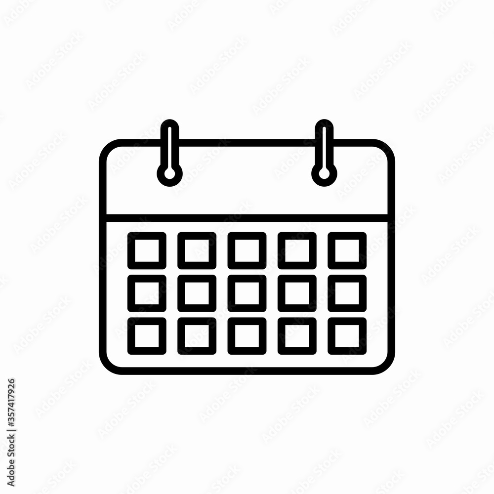 Outline calendar icon.Calendar vector illustration. Symbol for web and mobile Outline calendar icon.Calendar vector illustration. Symbol for web and mobile