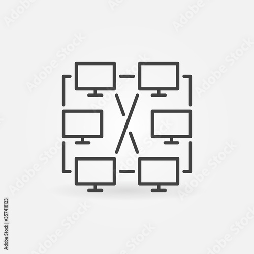 Peer-to-Peer Gaming outline vector concept icon or design element