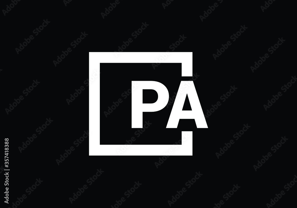 Initial Monogram Letter P A Logo Design Vector Template. P A Letter Logo Design Initial Monogram Letter P A Logo Design Vector Template. P A Letter Logo Design
