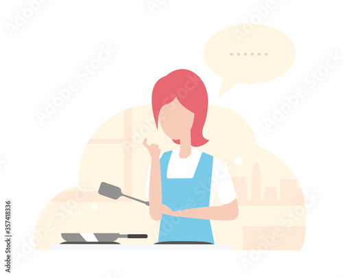 women thinking no idea cooking