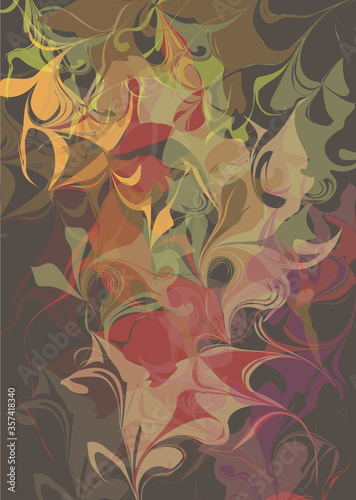 Brown pastel background with colored divorces batik effect . Vector illustration.