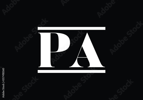 Initial Monogram Letter P A Logo Design Vector Template. P A Letter Logo Design