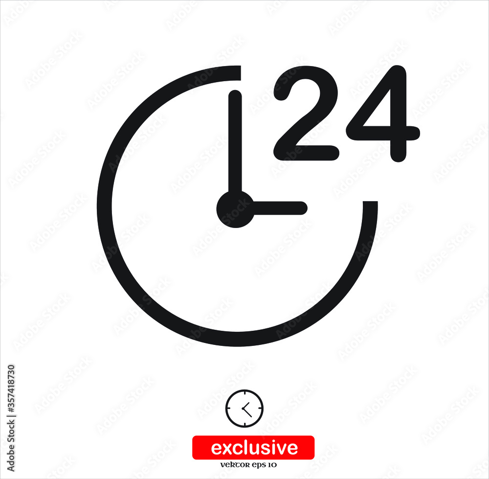 vector clock icon.Flat design style vector illustration for graphic and web design. vector clock icon.Flat design style vector illustration for graphic and web design.