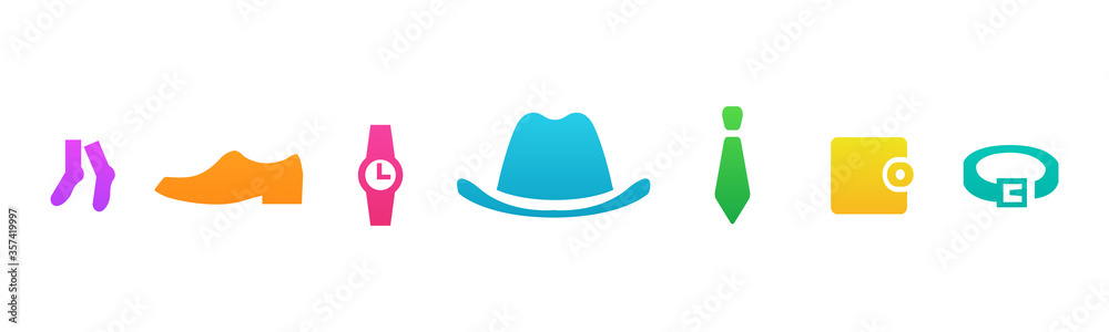 Men accessories isolated on white background Men accessories isolated on white background