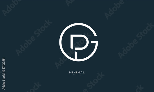 Alphabet letter icon logo GP or PG