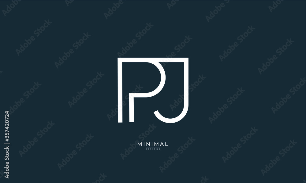 Alphabet letter icon logo PJ Alphabet letter icon logo PJ
