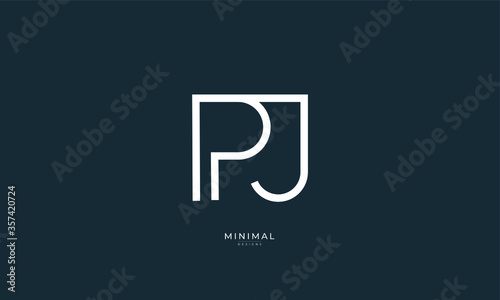 Alphabet letter icon logo PJ photo