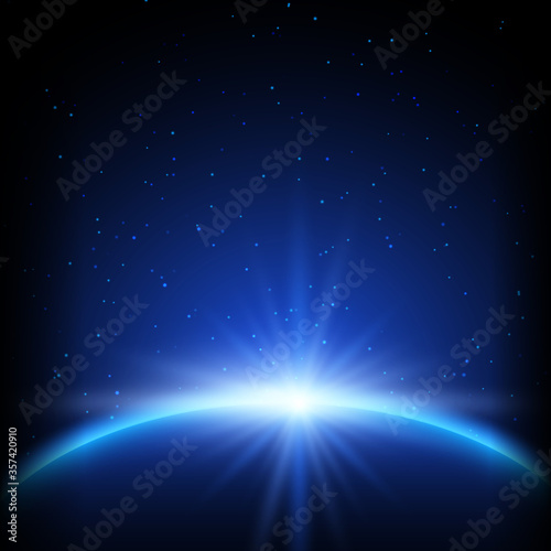 Abstract space background with planet
