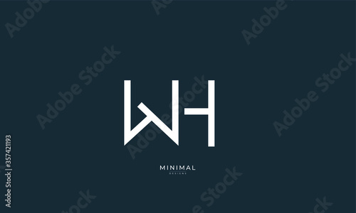 Alphabet letter icon logo WH