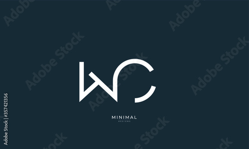 Alphabet letter icon logo WC