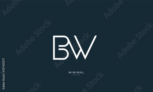 Alphabet letter icon logo BW