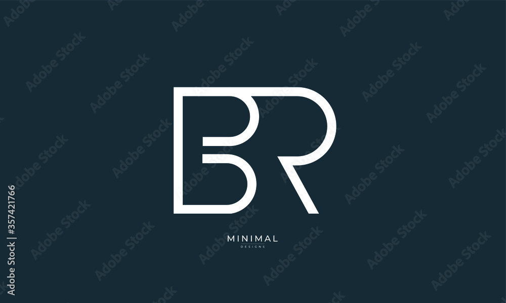 Alphabet letter icon logo BR