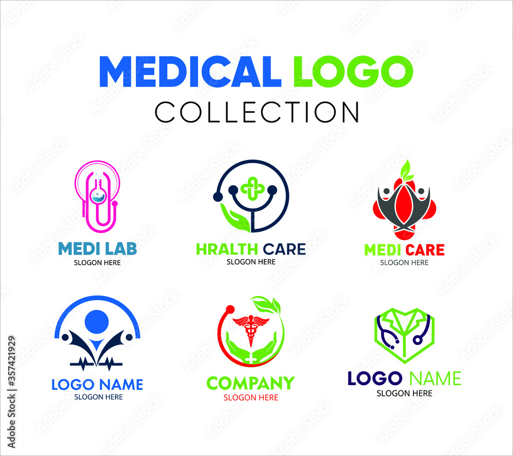 Set of abstract Medical Logo Design Set of abstract Medical Logo Design