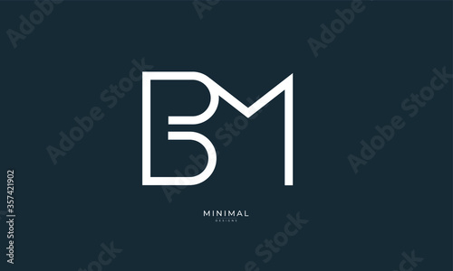 Alphabet letter icon logo BM