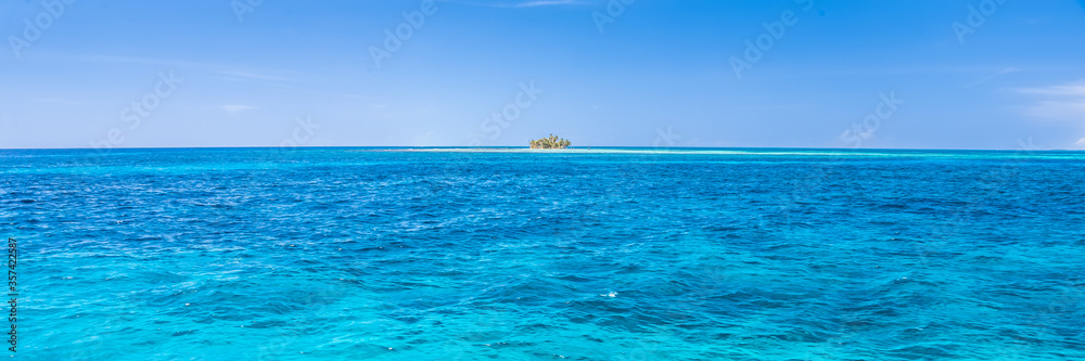 Belize, a tropical paradise in Central America. Web banner panoramic view.