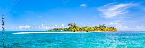 Belize, a tropical paradise in Central America. Web banner panoramic view. © marabelo