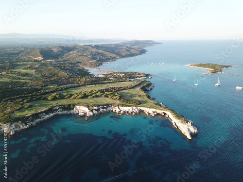 Quadro su tela 4k photo landmark Corsica, Golf Sperone, French Island, France, Europe, Drone ae