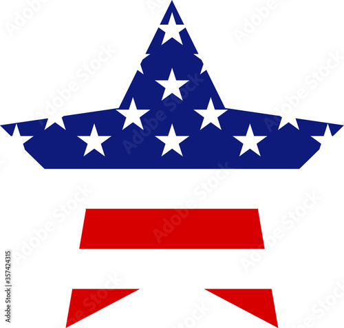 USA flag star icon vector illustration